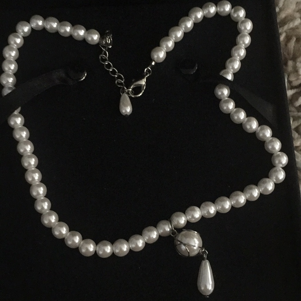 Diamonique Sterling Silver Pearl Necklace